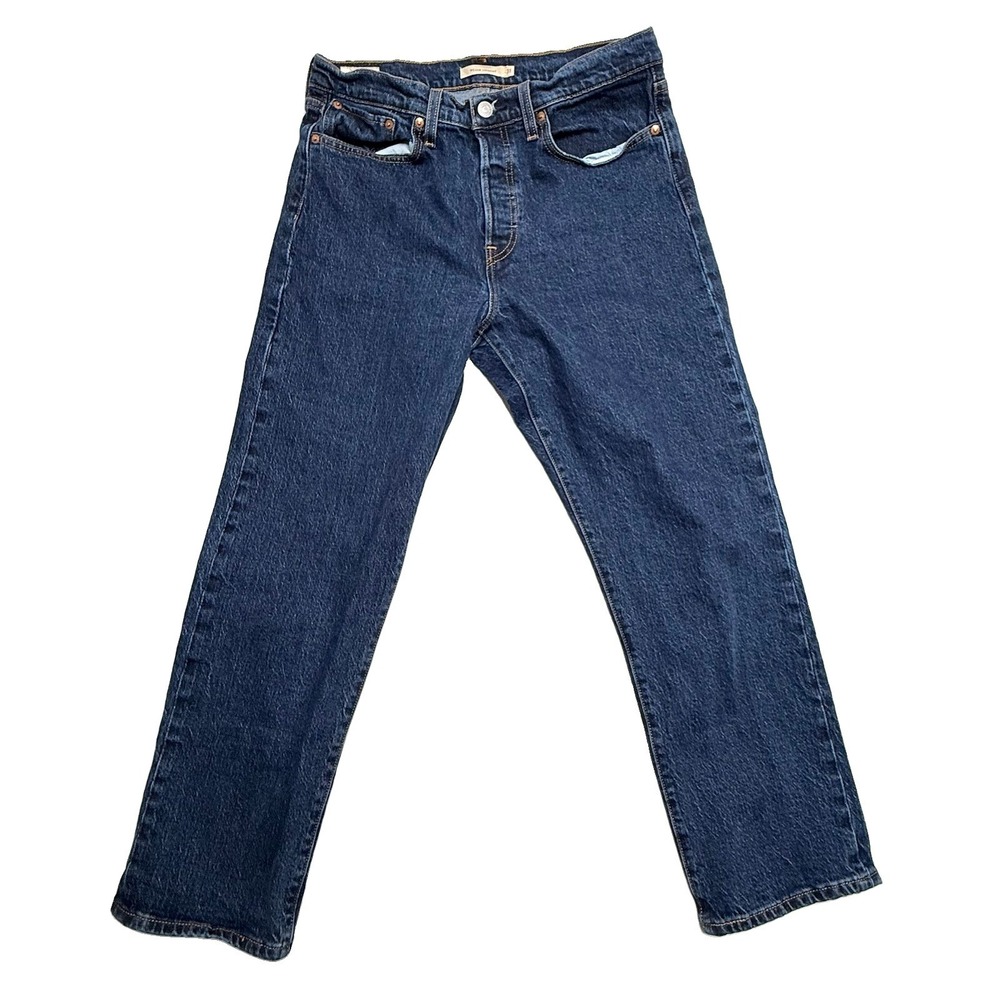 Levis Jeans Womens W31 L28 Blue Wedgie Straight Button Fly High Rise Denim